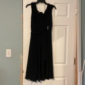 Solid Black V-Neck Dress - Size 6